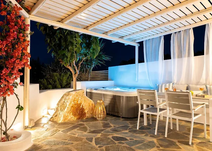 Luxury Paros Votsalo 1 Bedroom With Jacuzzi Naousa Villa *